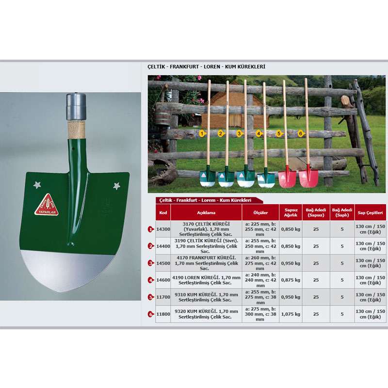 Çeltik - Frankfurt - Loren - Kum Kürekleri