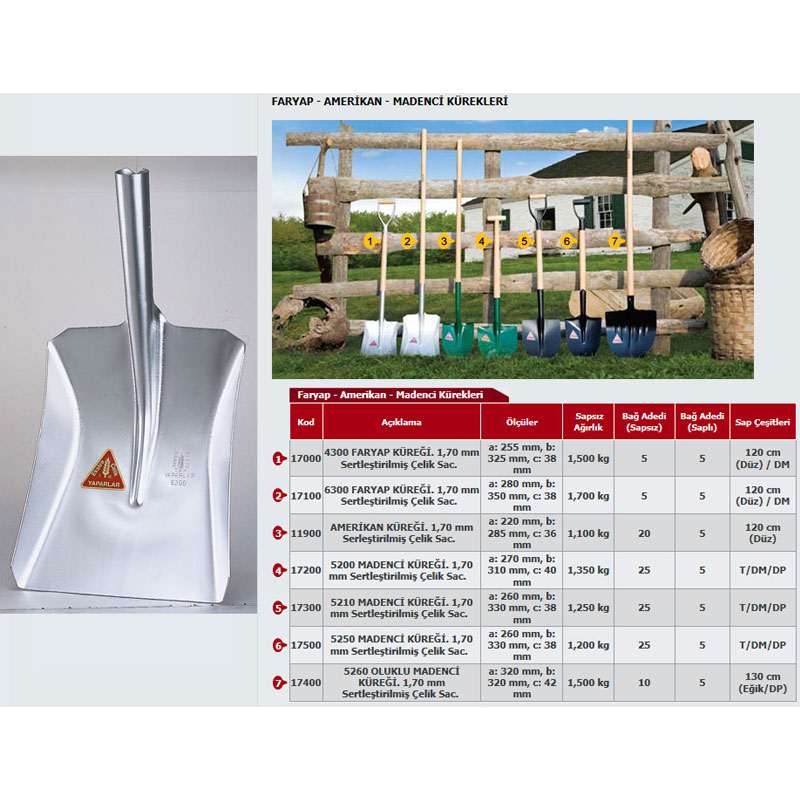 Faryap - Amerİkan - Madenci Kürekleri